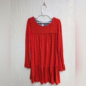 Mini Boden Red White Polka Dot Jersey Swing Dress Girl's Size 5-6